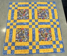 Handmade Train Theme Nursery Quilt Baby Crib Wall Hanging Decor Blanket 31.5x32