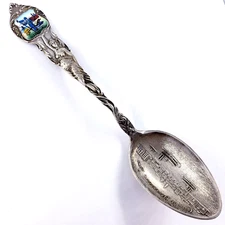 SHEPARD Sterling Silver 5.75" DAVENPORT CITY IOWA Liberty USA VTG Souvenir Spoon