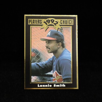 1992 Lonnie Smith Atlanta Braves ''GOLD/BLACK'' Players Choice Cartwrights  #14