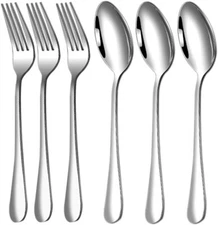6 Pc Flatware Cutlery Set Stainless Steel Silverware Kitchen Utensil Gift-NEW
