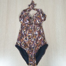 Jets by Jessika Allen One-piece Swimsuit Women's AUS/UK 10 Brown Snake Print