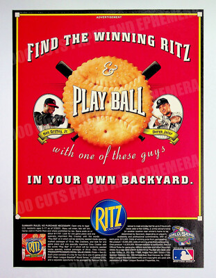 Ritz Crackers Nabisco MLB 2001 Ken Griffey Jr. Print Magazine Ad Poster ADVERT