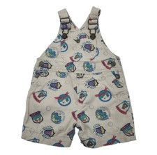 VTG Gymboree Newborn Overalls Shorts Golf Golpher Frog Graphic 90s Y2K 3M-6M
