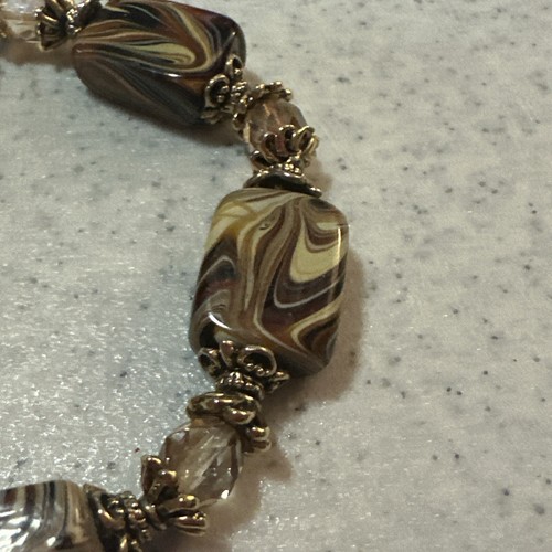 Bracelet With Mali Striped Agate Stretchy - Picture 8 of 13