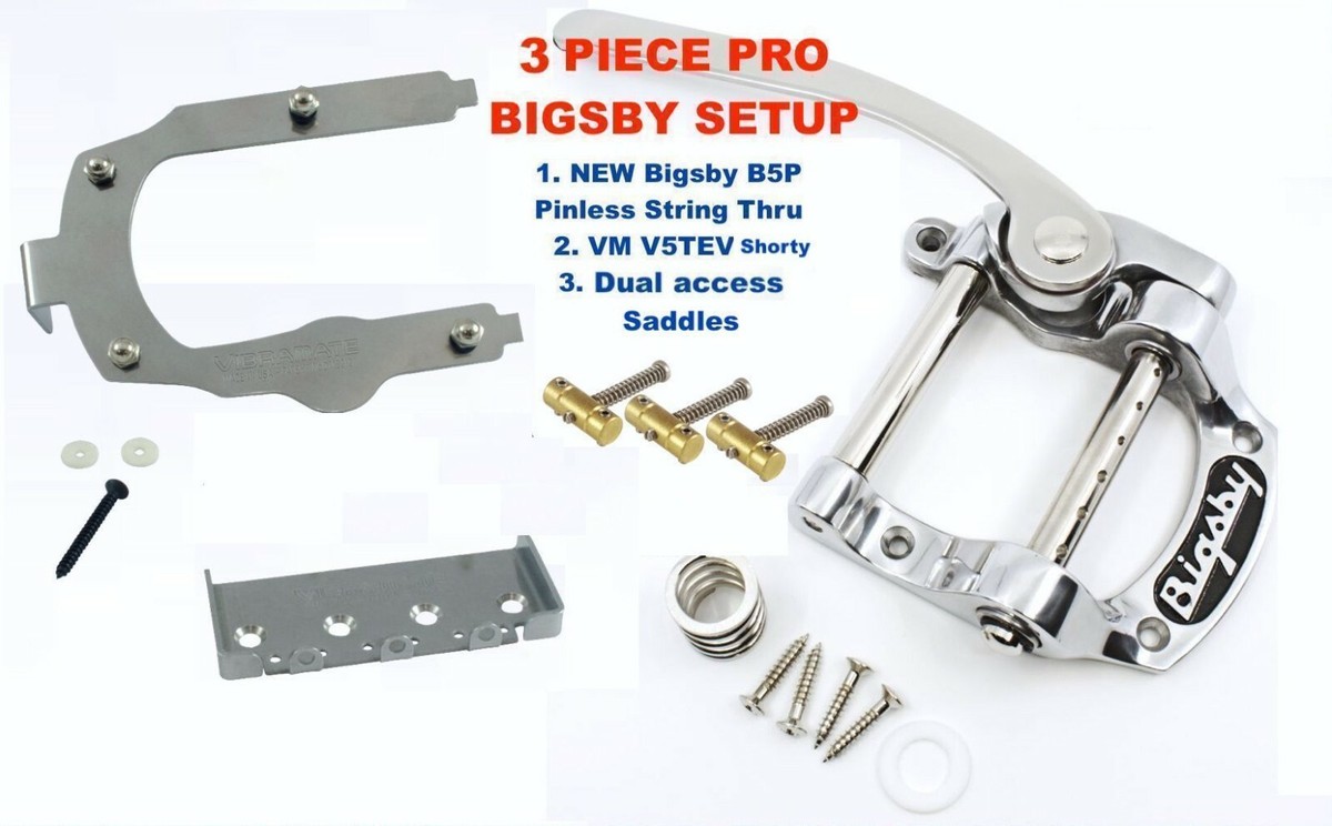 Bigsby Pinless B5P, V5TEV-Shorty, & saddles 4 Vintage Fender