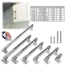 Brushed Nickel Traditional Kitchen Cabinet Handles Pulls Knobs Stainless Steel