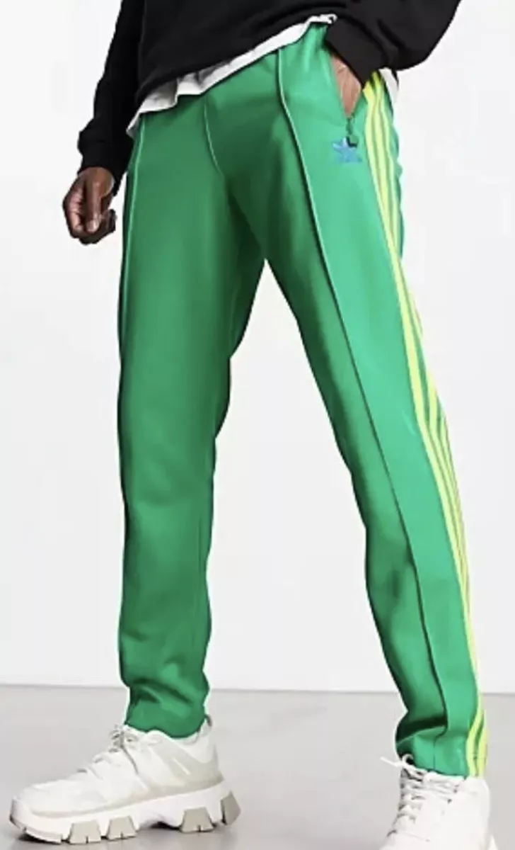 New Adidas Beckenbauer Track Pants Team Green Men's Size Medium Tapered HK7404