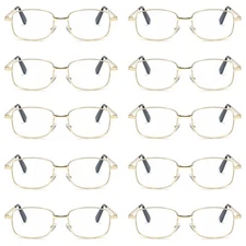 10 PK Mens Womens Metal Frame Clear Lens Reading Glasses Fashion Classic Readers