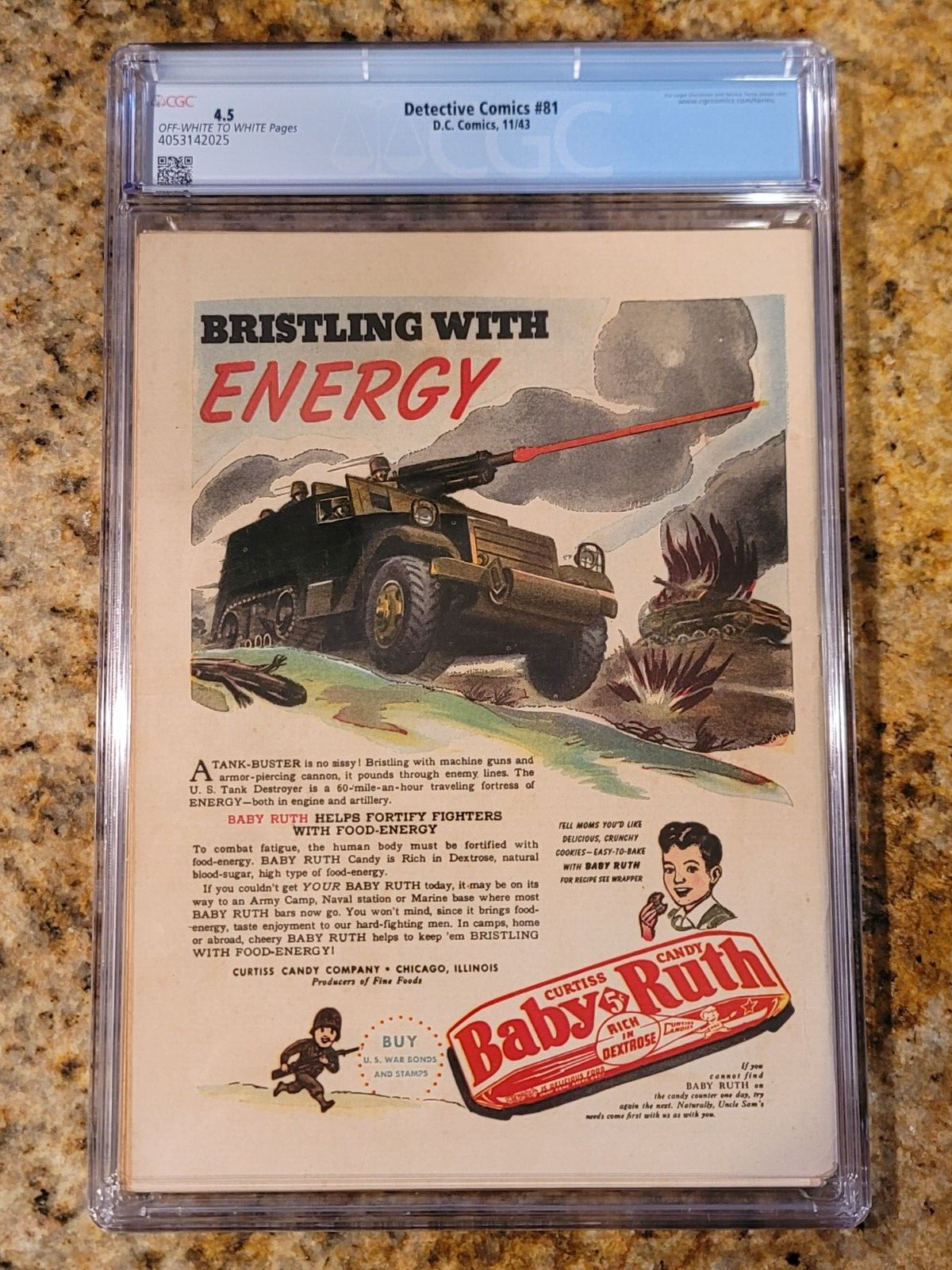 1943 D.C. Comics Detective Comics 81 CGC 4.5. 1st Cavalier Appearance ...