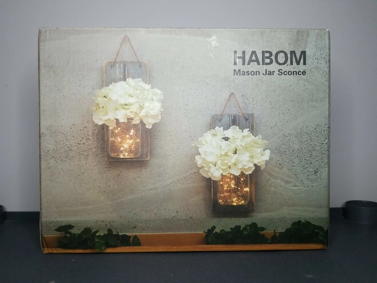 Habom mason jar sconce deals