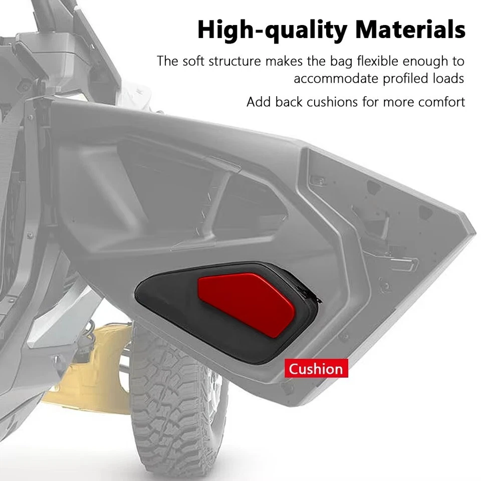 For Can-Am Maverick R Side Door Storage Bag UTV Tool Storage Bag Pocket Black - Image 2 of 4