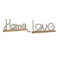 1X Aufsteller Schriftzug Home Oder Love Mangoholz Metall 32X17X5Cm Deko Neu