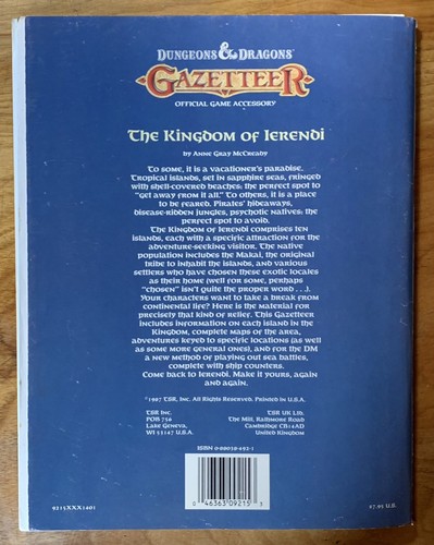 Gazetteer: The Kingdom Of Ierendi (GAZ 4) - vintage 1987 D&D, TSR 9215, complete - Picture 2 of 11