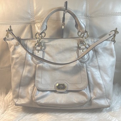 COACH  Bag Turnlock 2Way Large 25508 Off White Pearl Brass! Free Ship!