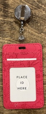 Eccolo Faux Leather ID Badge Holder With Retractable Toggle, 4 Card Slots