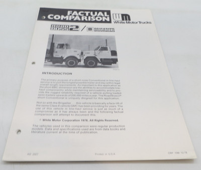 1978 White Motor Trucks Factual Comparison ROAD BOSS 2 / GMC BRIGADIER #6275