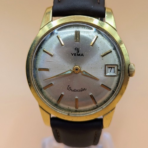 Vintage YEMA WRISTMASTER 1971. French Mechanical Watch. Sunburst Dial. Workin