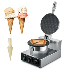 VEVOR Electric Ice Cream Cone Maker, Commercial 1230W Waffle Cone Machine, Non-S
