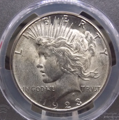 1923 "S" Peace SILVER Dollar $1 PCGS MS62 #959 Unc Uncirculated ECC&C, Inc.