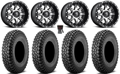 Fuel Nutz 14'' Wheels Black 28'' Incursion A/T Tires Polaris Sportsman