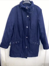Bonmarche Women's Navy Coat Jacket Pockets Soft Shell Size 14/16 HOOD MISSING