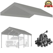 Upgraded Carport Top Waterproof Resistant Fading Canopy Cover Car Garage Shelter