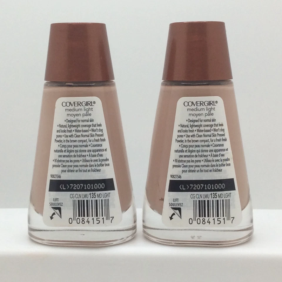 CoverGirl Clean Liquid Foundation For Normal Skin, 135 Medium Light, PACK OF 2 - Image 2 of 2