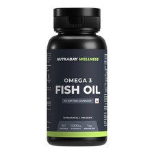 Pack of 2 X Nutrabay Wellness Omega 3 Fish Oil 1000 mg 60 Capsules Healthy Heart