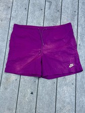 Vintage retro 90s NIKE Windbreaker swishy nylon women s Shorts Purple 8-10