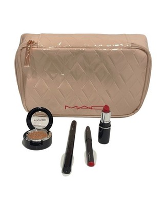 Mac 4 Pieces Eye + Lip Kit: Lip Pencil / Lipstick / Dazzleshadow / Eyeliner