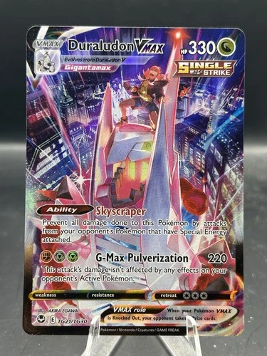 Duraludon VMAX Single Strike Full Art Holo Ultra Rare TG21/TG30 Silver Tempest