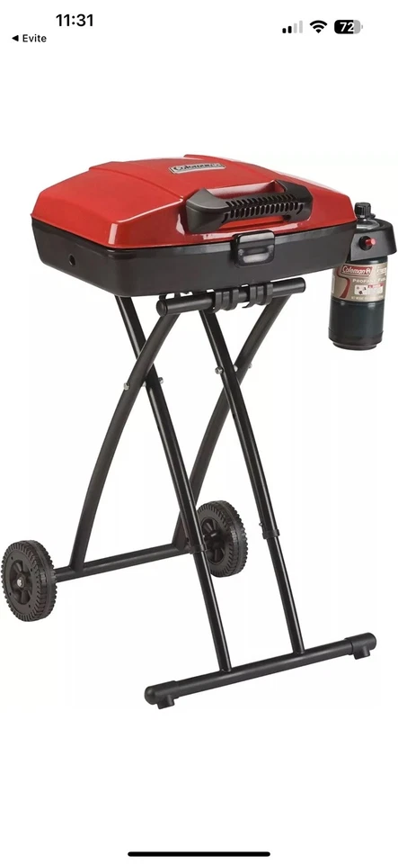 Parrilla de propano portátil Coleman Sportster de 1 quemador con 11.000 BTU, roja Foto 2 de 4