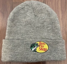 Bass Pro Shop Knit Cuffed Beanie Classic Winter Hat Cap Light Heather Gray