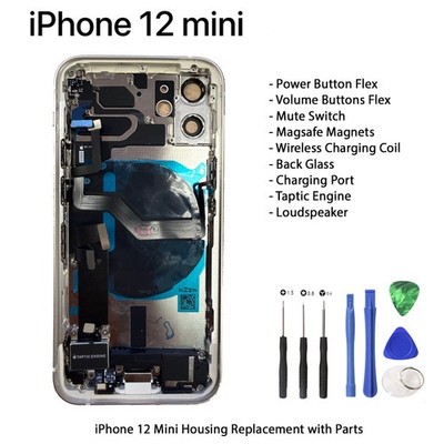iPhone 12 Mini Backcover Gehäuse Ersatz Ersatzteil-Kit mit Teilen - WHITE