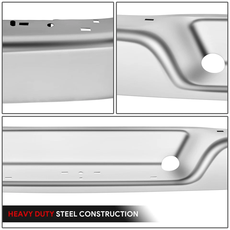 For 96-23 Express Savana 1500 2500 3500 Chrome Steel Rear Bumper w/o Sensor Hole - Изображение 3 из 4