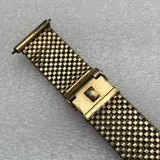 Vintage Forstner Komfit Mesh Watch Bracelet 1/20 12kt Gold Filled Band NASA