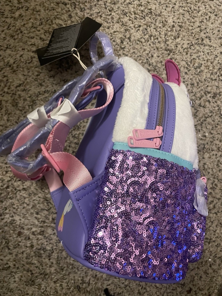 Loungefly Disney Daisy Duck Sequin Mini Backpack Purple  display picture 3