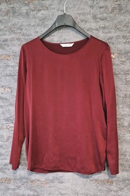 Max Mara Bluse Bordeaux  Gr. 42 Seide mit Elastan  