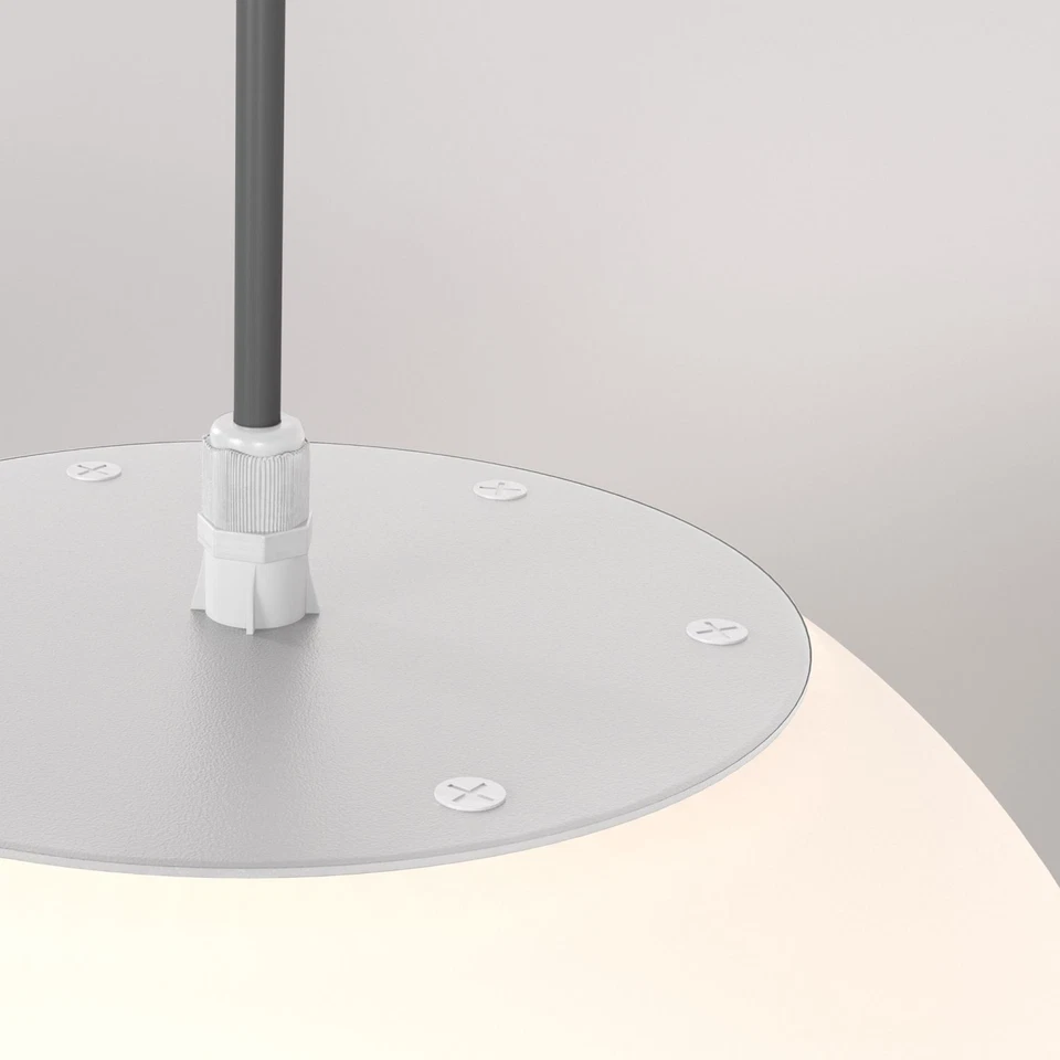 Außen Pendelleuchte rund Ø 30 cm E27 IP54 Grau Weiß Kugel Lampe Garten Terrasse - Bild 3 von 4