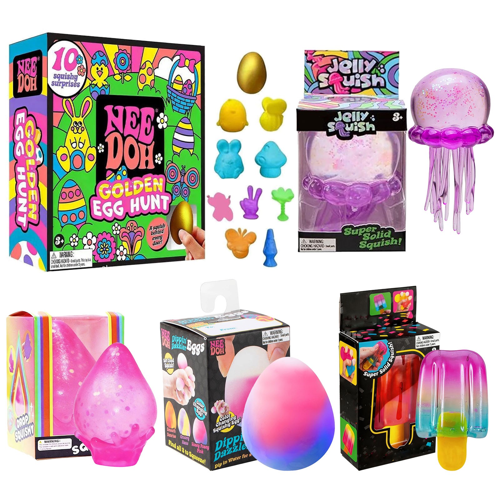 NeeDoh Golden Egg Hunt - Sensory Squeeze Toy Squishy Toy Set Easter Fidget Toy