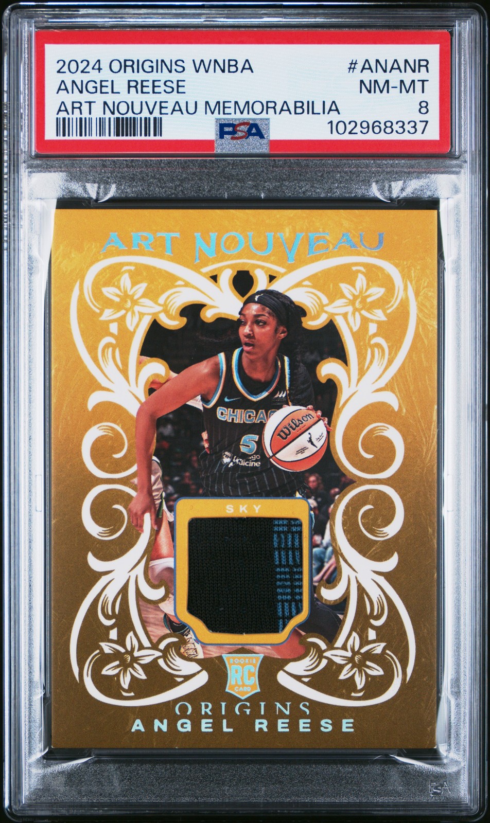 2024 PANINI ORIGINS WNBA ART NOUVEAU MEM #ANANR ANGEL REESE PSA 8