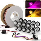 20x 3/4" Amber Purple LED Side Marker Lights with Harness Kit 12V Trailer Truck