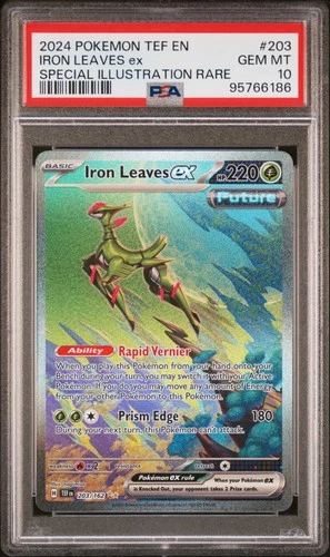 2024 POKEMON TEF EN-TEMPORAL FORCES #203 IRON LEAVES EX PSA 10