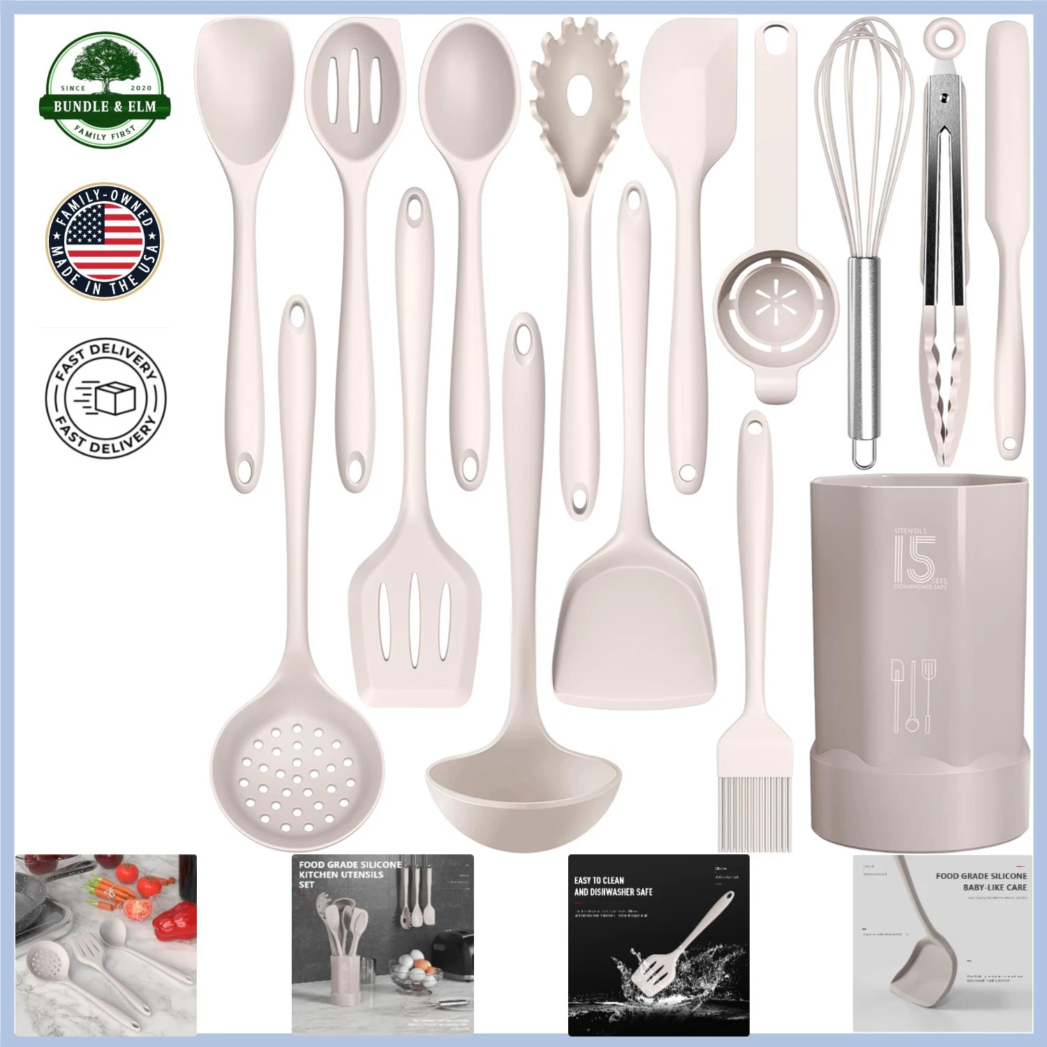 Food Grade Silicone Utensils Set with Comprehensive Kitchen Tools Included
Opens in a new window or