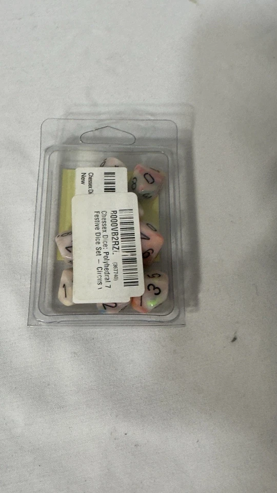 Juego de dados poliédricos festivos circo negro Chessex Mega 7 troqueles grandes de 20 mm Foto 4 de 4