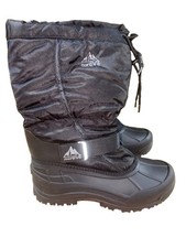 NORTIV 8 Men's Waterproof Winter Snow Boots Insulated,Black, Size 11