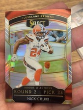 2018 Panini Select Nick Chubb Rookie Selections Silver Prizm RS-23 Cleveland