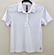 Vuori VW1050 Women's Sz Medium White Pose Fitted S/S Ribbed Polo Shirt
