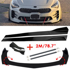 Front Bumper Lip Spoiler Glossy Black Body Kit For Kia Stinger Optima Forte