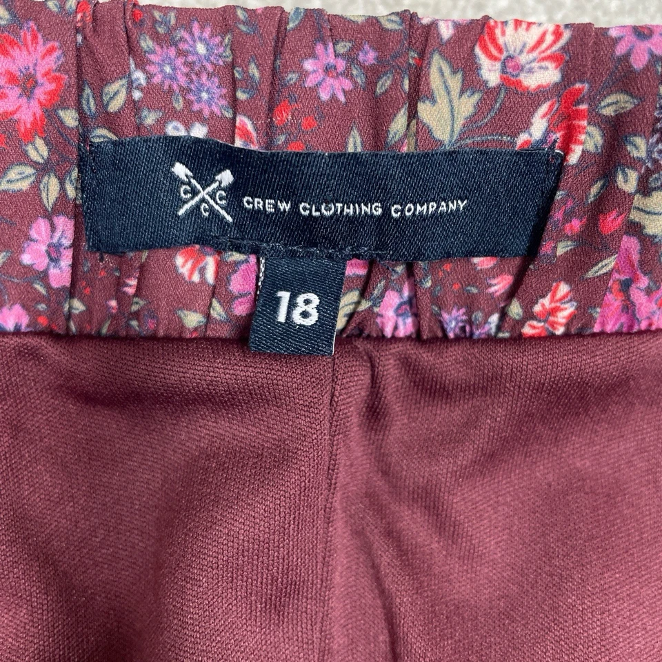 Crew Clothing Company Tiered Skirt Ditsy Floral Burgundy Boho Women’s Size Uk18 - Image 2 of 4